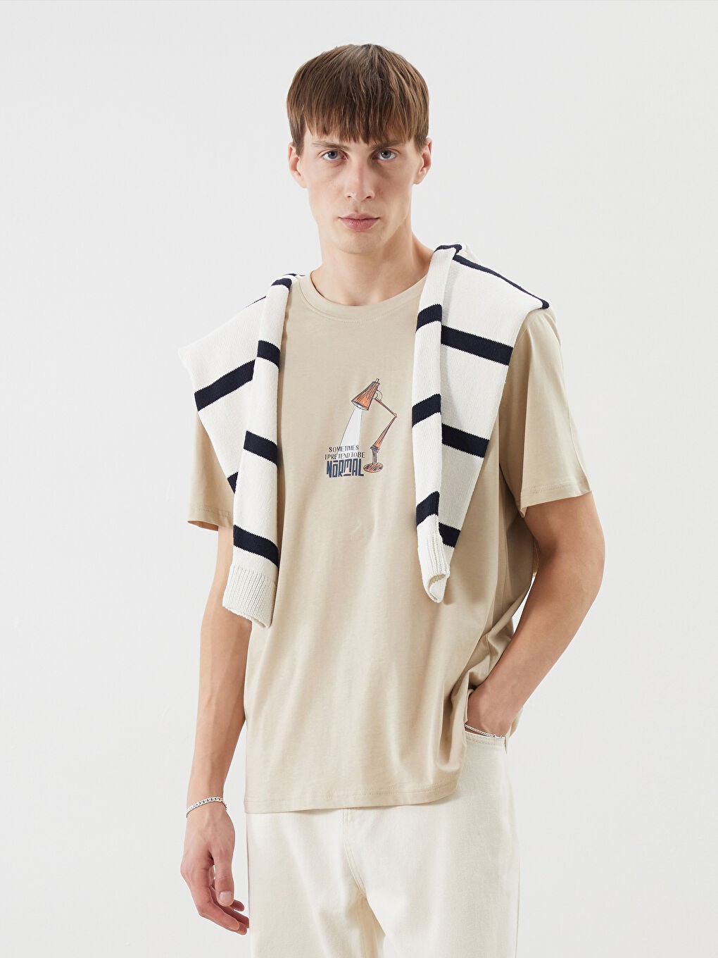 Crew Neck Printed Jersey Men's T-shirt